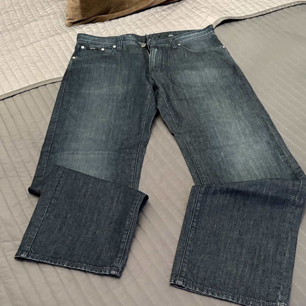 Boss Men's Deep Indigo Bootcut Jeans